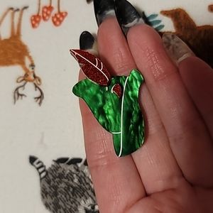 Green Hat Brooch